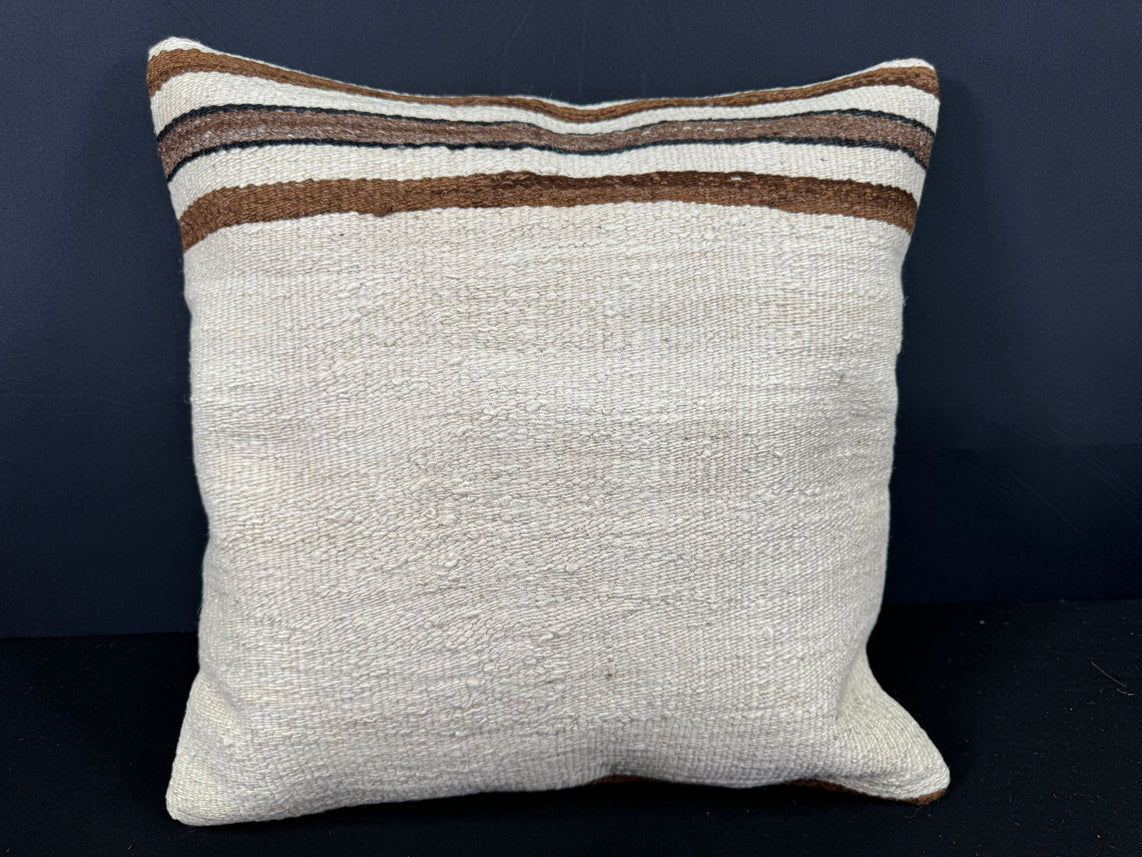 Turkish Hemp Pillow Cushion Natural Beige Brown Cushion Cover 20x20 #30657