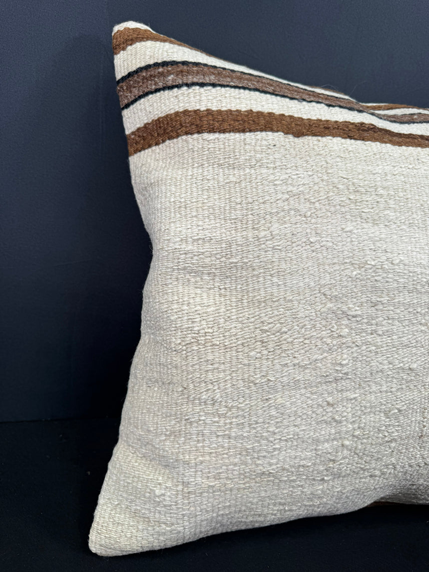 Turkish Hemp Pillow Cushion Natural Beige Brown Cushion Cover 20x20 #30657