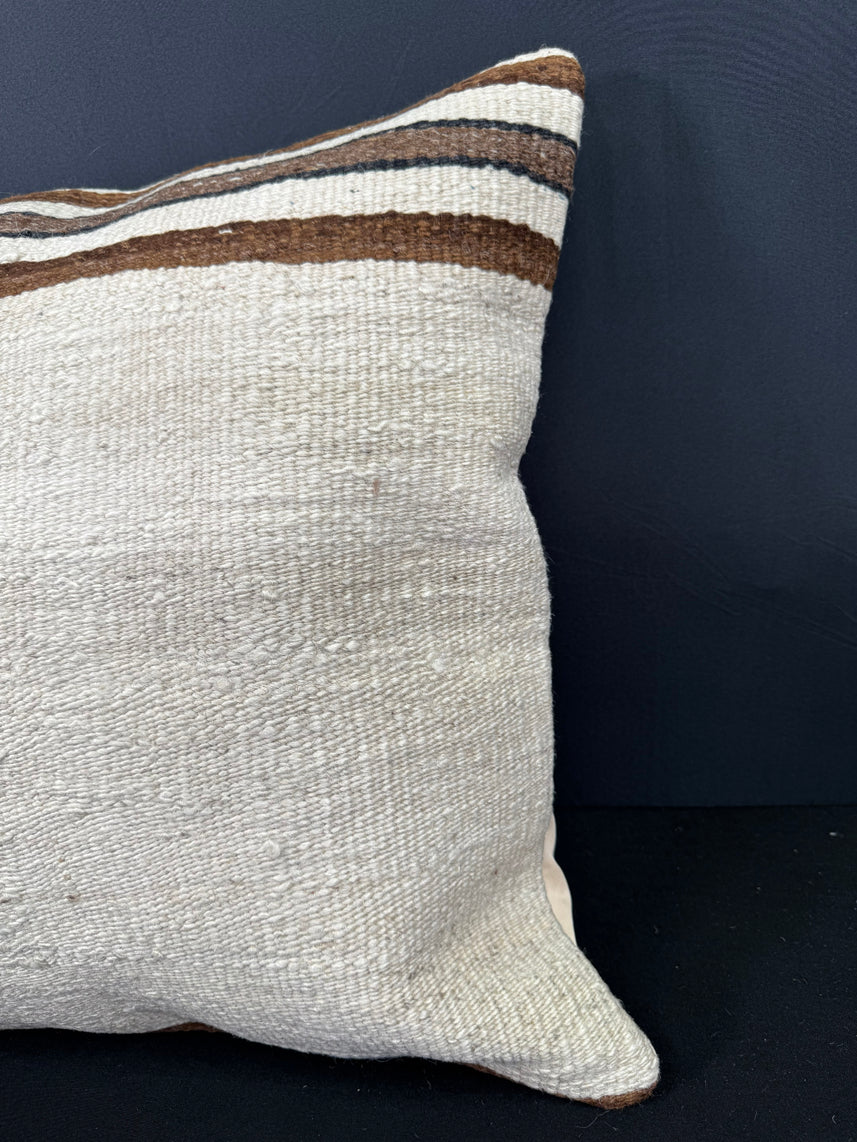 Turkish Hemp Pillow Cushion Natural Beige Brown Cushion Cover 20x20 #30657