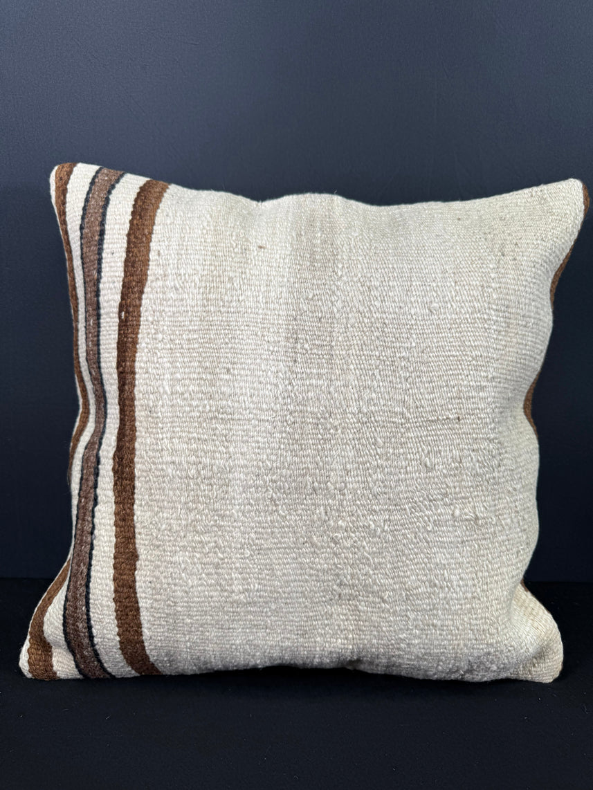 Turkish Hemp Pillow Cushion Natural Beige Brown Cushion Cover 20x20 #30657
