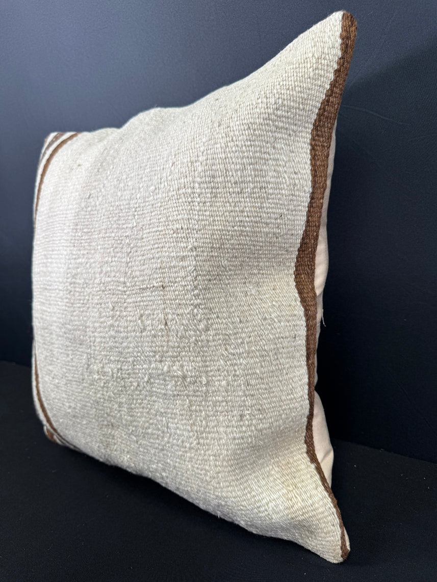 Turkish Hemp Pillow Cushion Natural Beige Brown Cushion Cover 20x20 #30657