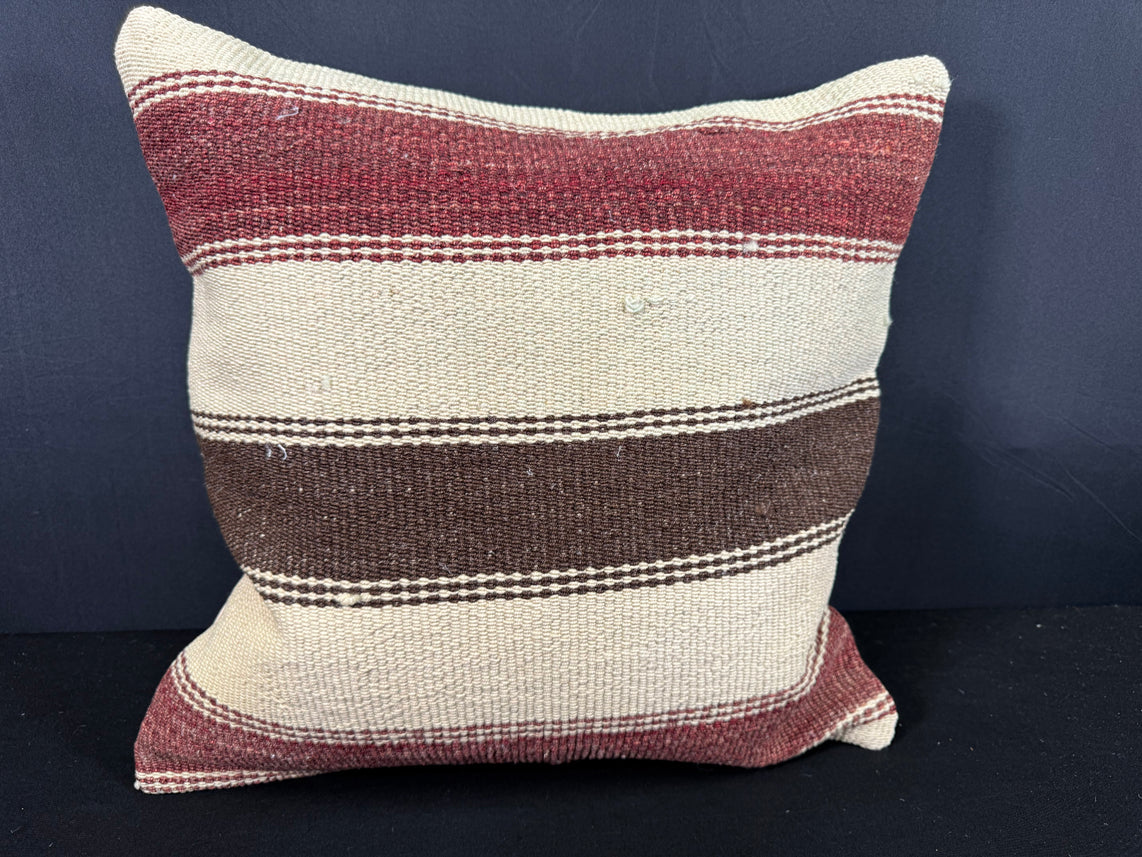 Turkish Hemp Pillow Cushion Natural Beige Red Cushion Cover 20x20 #30640