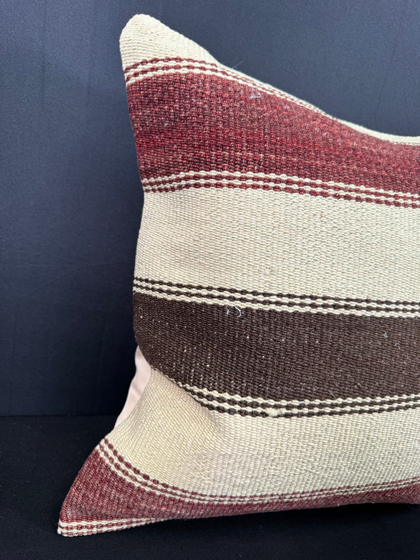 Turkish Hemp Pillow Cushion Natural Beige Red Cushion Cover 20x20 #30640