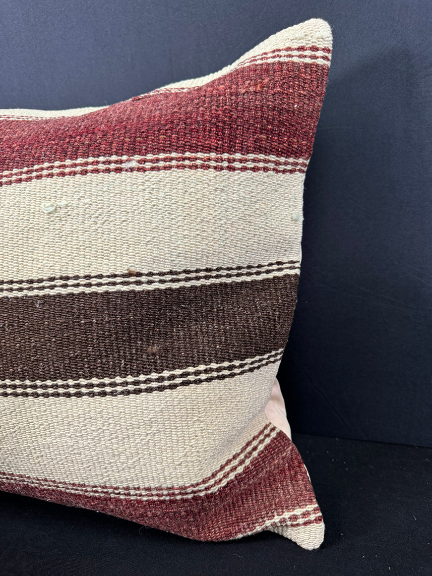 Turkish Hemp Pillow Cushion Natural Beige Red Cushion Cover 20x20 #30640