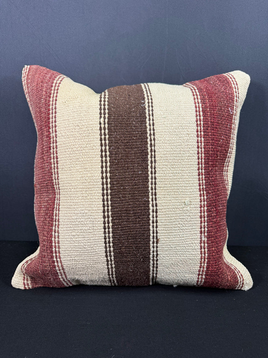 Turkish Hemp Pillow Cushion Natural Beige Red Cushion Cover 20x20 #30640