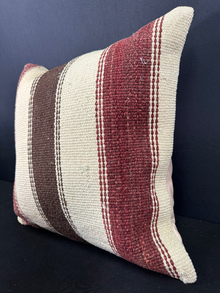 Turkish Hemp Pillow Cushion Natural Beige Red Cushion Cover 20x20 #30640