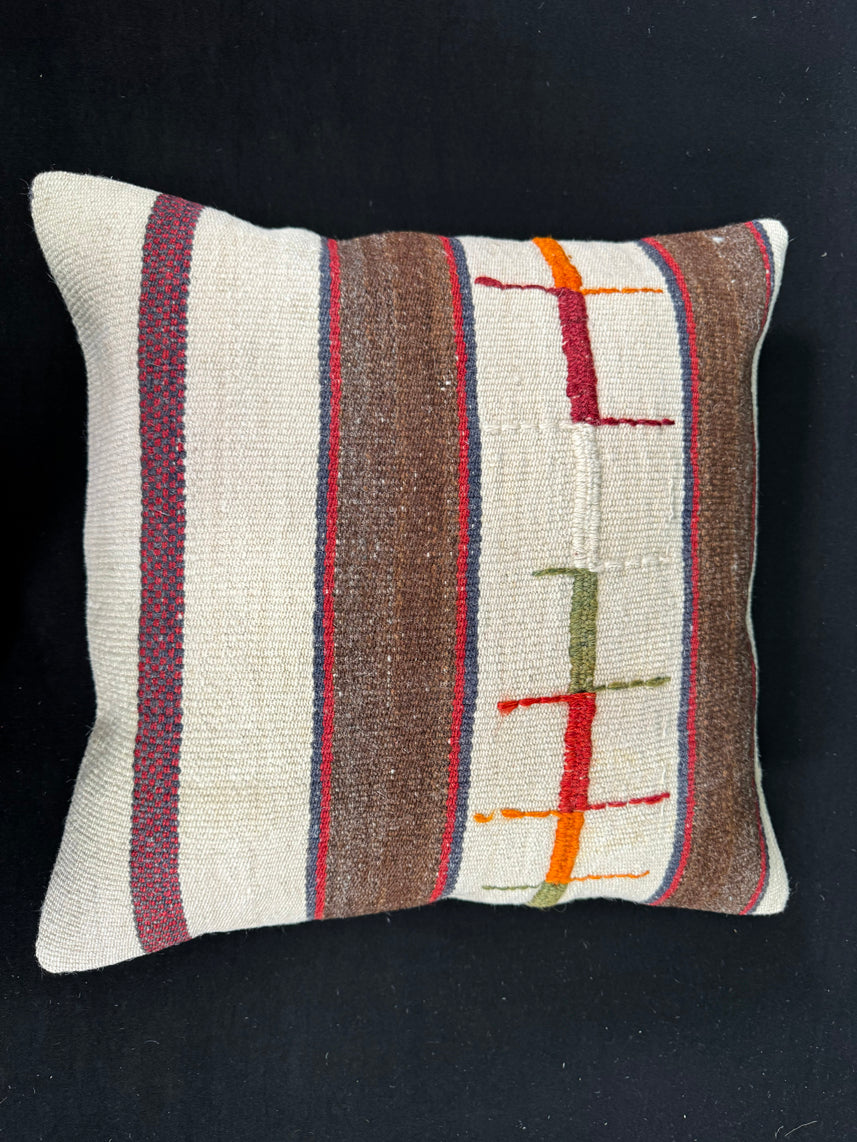Turkish Hemp Pillow Cushion Natural Beige Brown Cushion Cover 20x20 #30649