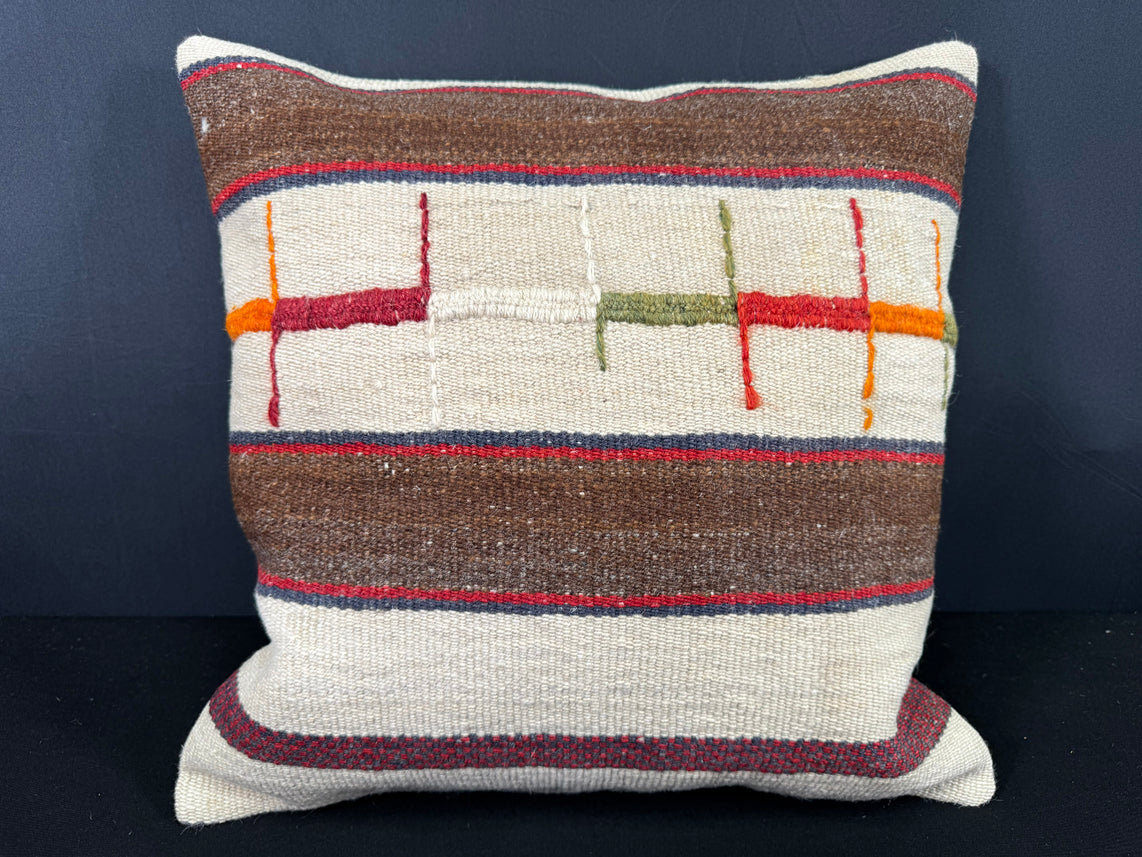 Turkish Hemp Pillow Cushion Natural Beige Brown Cushion Cover 20x20 #30649