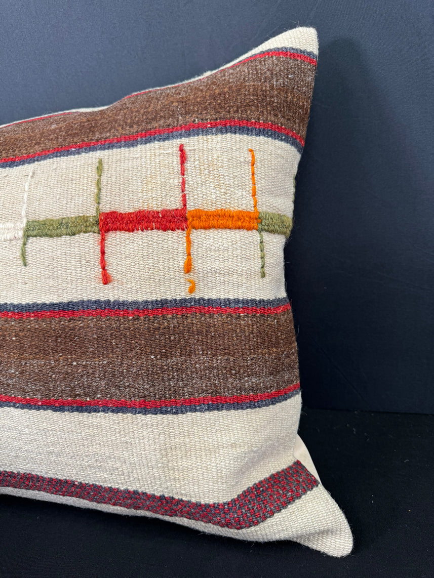 Turkish Hemp Pillow Cushion Natural Beige Brown Cushion Cover 20x20 #30649