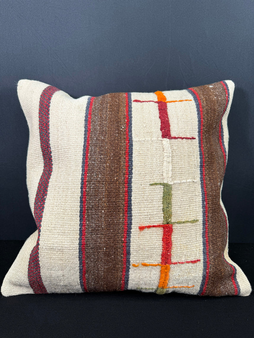 Turkish Hemp Pillow Cushion Natural Beige Brown Cushion Cover 20x20 #30649