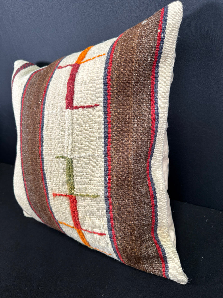 Turkish Hemp Pillow Cushion Natural Beige Brown Cushion Cover 20x20 #30649