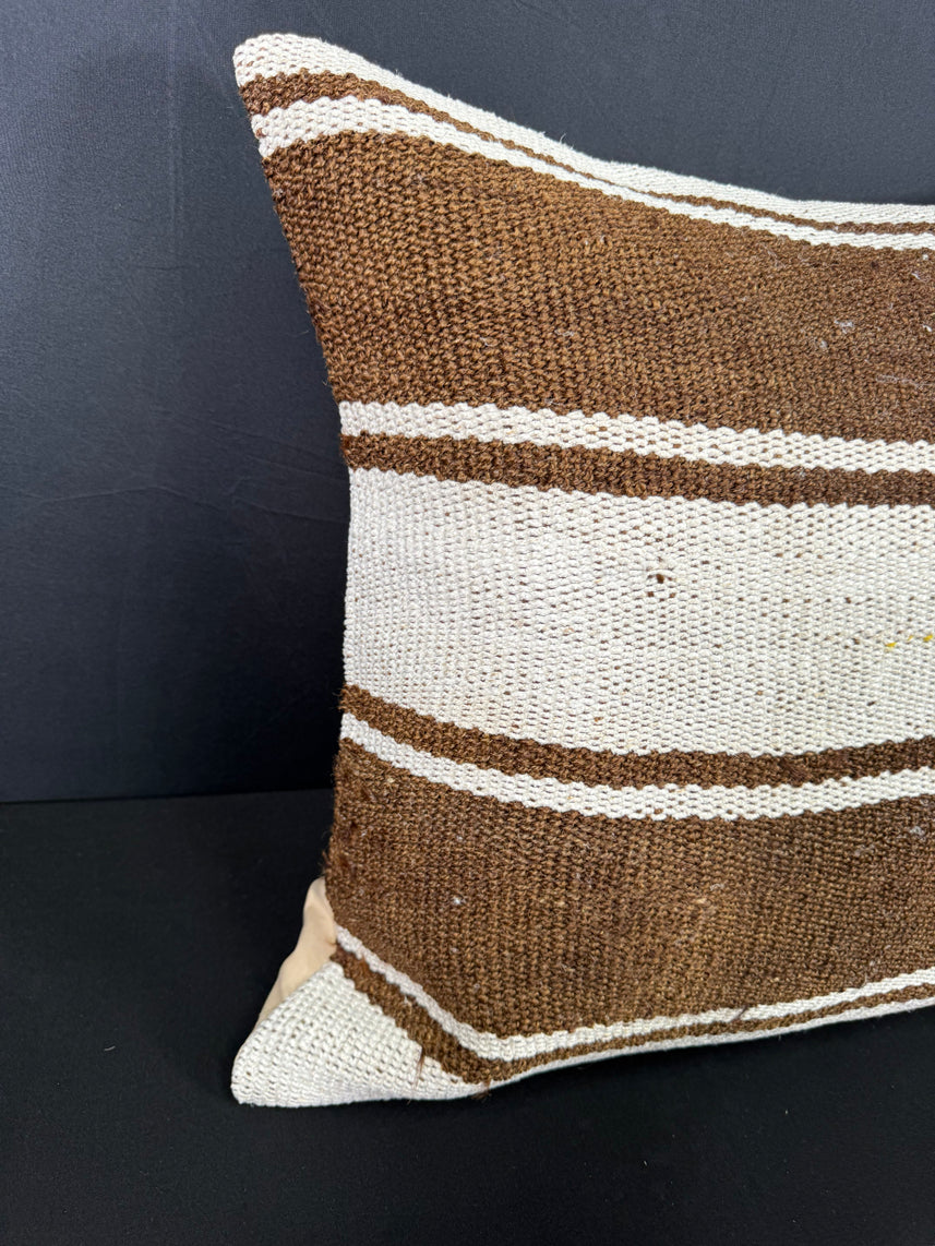 Turkish Hemp Pillow Cushion Natural Beige Brown Cushion Cover 20x20 #30668