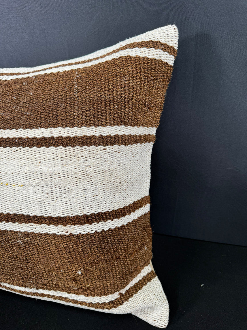 Turkish Hemp Pillow Cushion Natural Beige Brown Cushion Cover 20x20 #30668