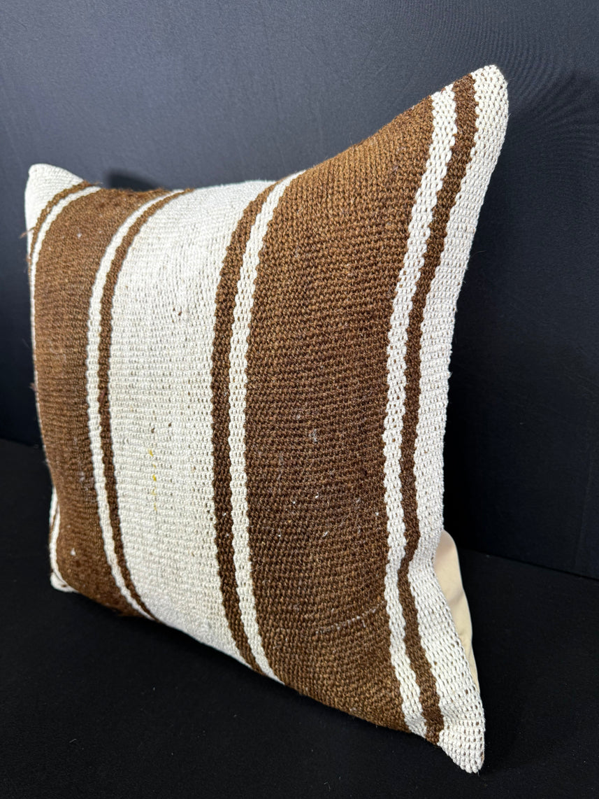 Turkish Hemp Pillow Cushion Natural Beige Brown Cushion Cover 20x20 #30668