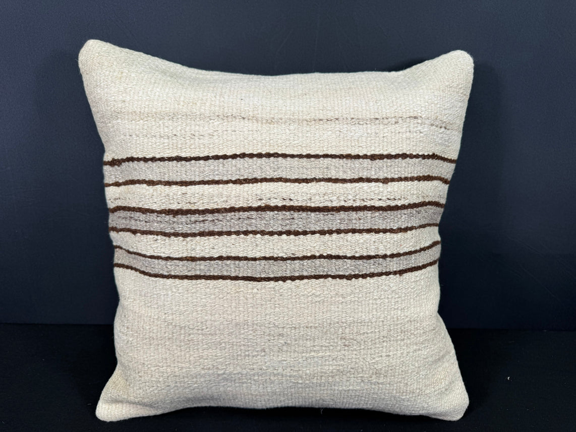 Turkish Hemp Pillow Cushion Natural Beige Brown Cushion Cover 20x20 #30655