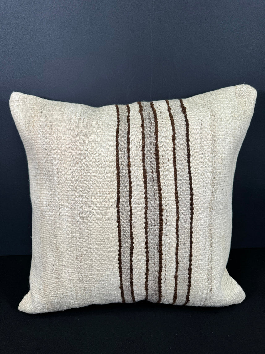 Turkish Hemp Pillow Cushion Natural Beige Brown Cushion Cover 20x20 #30655