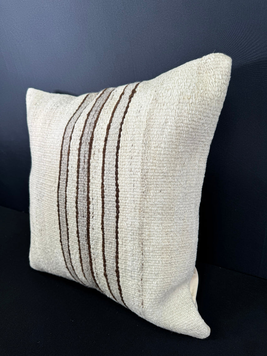 Turkish Hemp Pillow Cushion Natural Beige Brown Cushion Cover 20x20 #30655