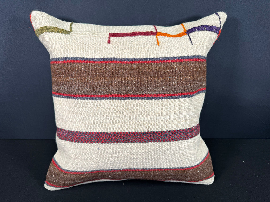 Turkish Hemp Pillow Cushion Natural Beige Brown Cushion Cover 20x20 #30658