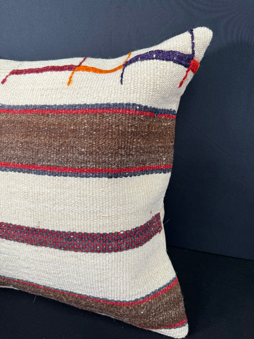 Turkish Hemp Pillow Cushion Natural Beige Brown Cushion Cover 20x20 #30658