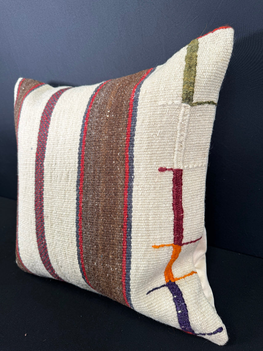 Turkish Hemp Pillow Cushion Natural Beige Brown Cushion Cover 20x20 #30658