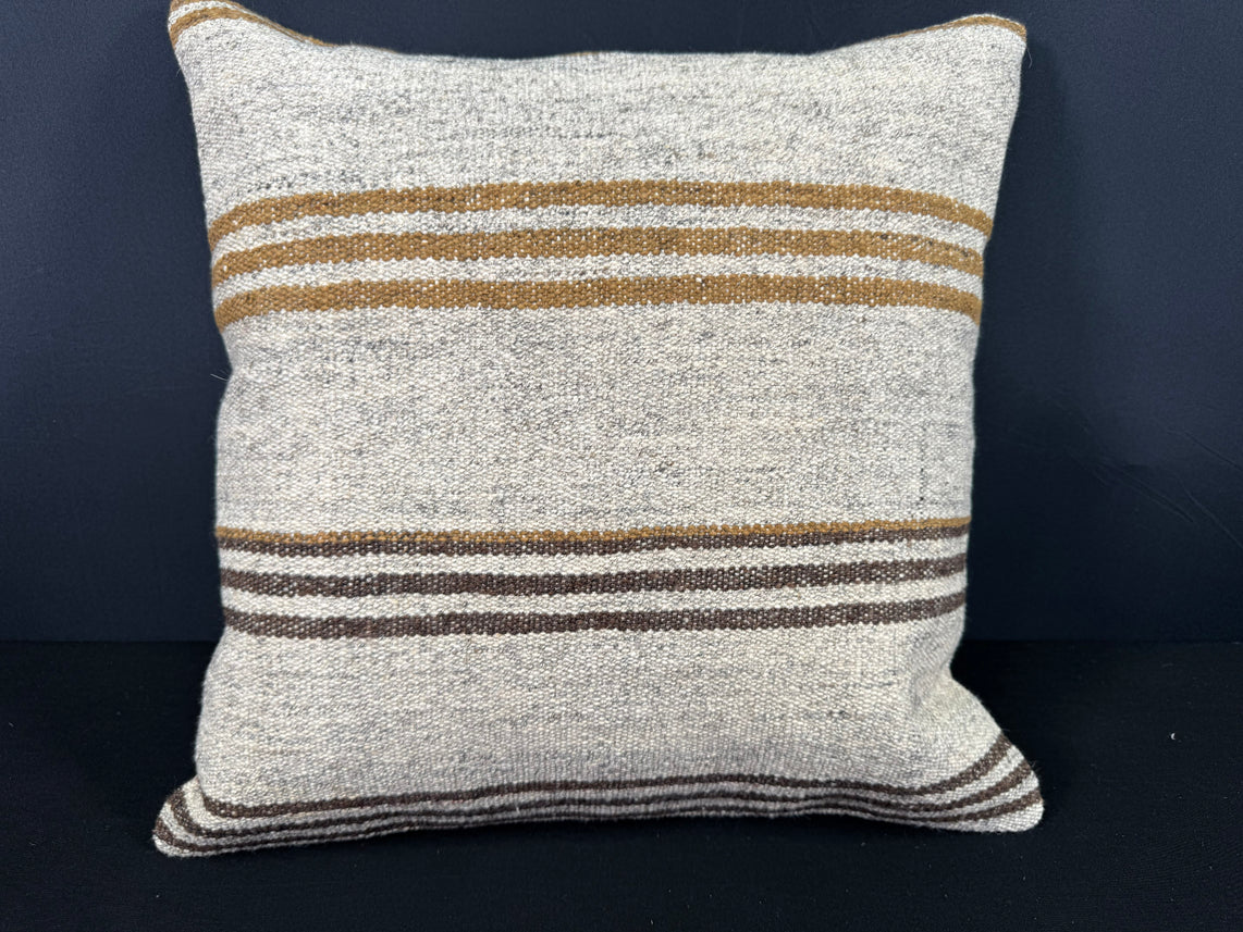 Turkish Hemp Pillow Cushion Natural Beige Brown Cushion Cover 20x20 #30656