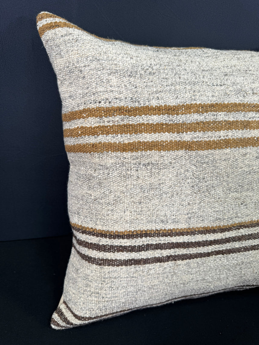 Turkish Hemp Pillow Cushion Natural Beige Brown Cushion Cover 20x20 #30656