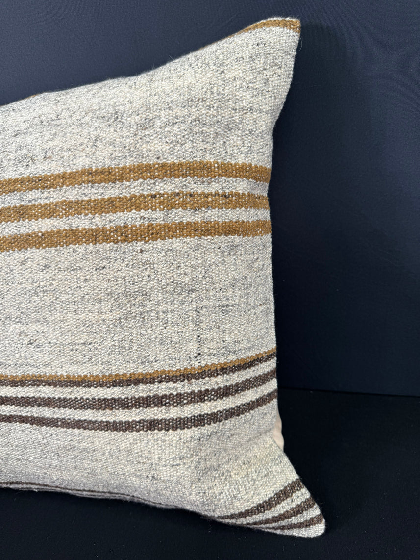 Turkish Hemp Pillow Cushion Natural Beige Brown Cushion Cover 20x20 #30656
