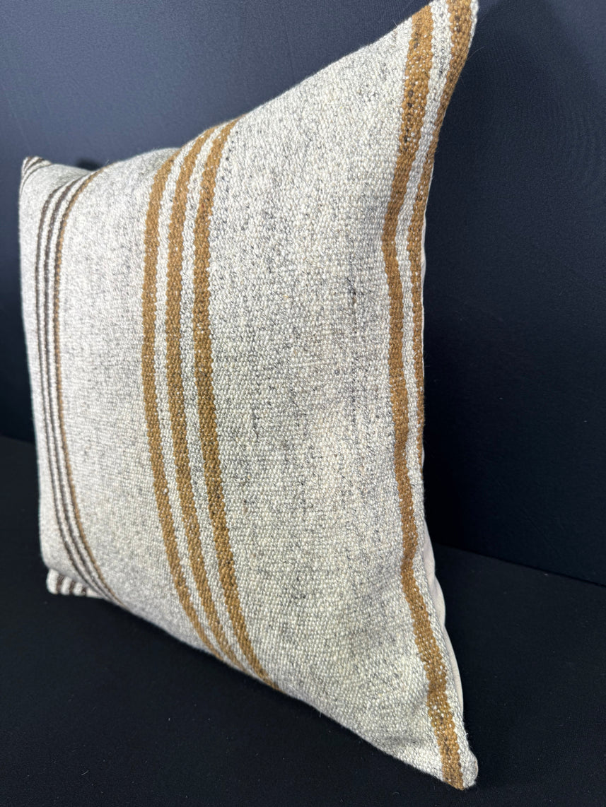 Turkish Hemp Pillow Cushion Natural Beige Brown Cushion Cover 20x20 #30656