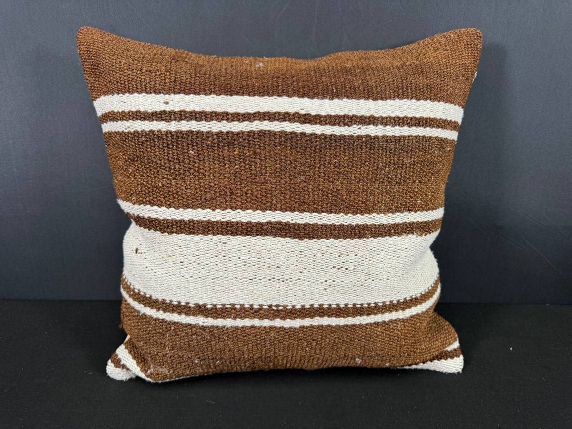Turkish Hemp Pillow Cushion Natural Beige Brown Cushion Cover 20x20 #30648