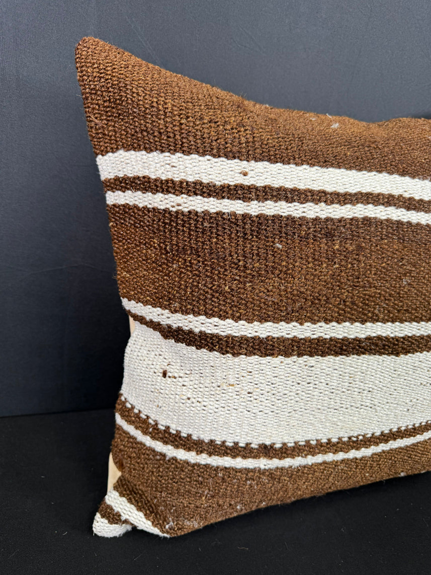 Turkish Hemp Pillow Cushion Natural Beige Brown Cushion Cover 20x20 #30648