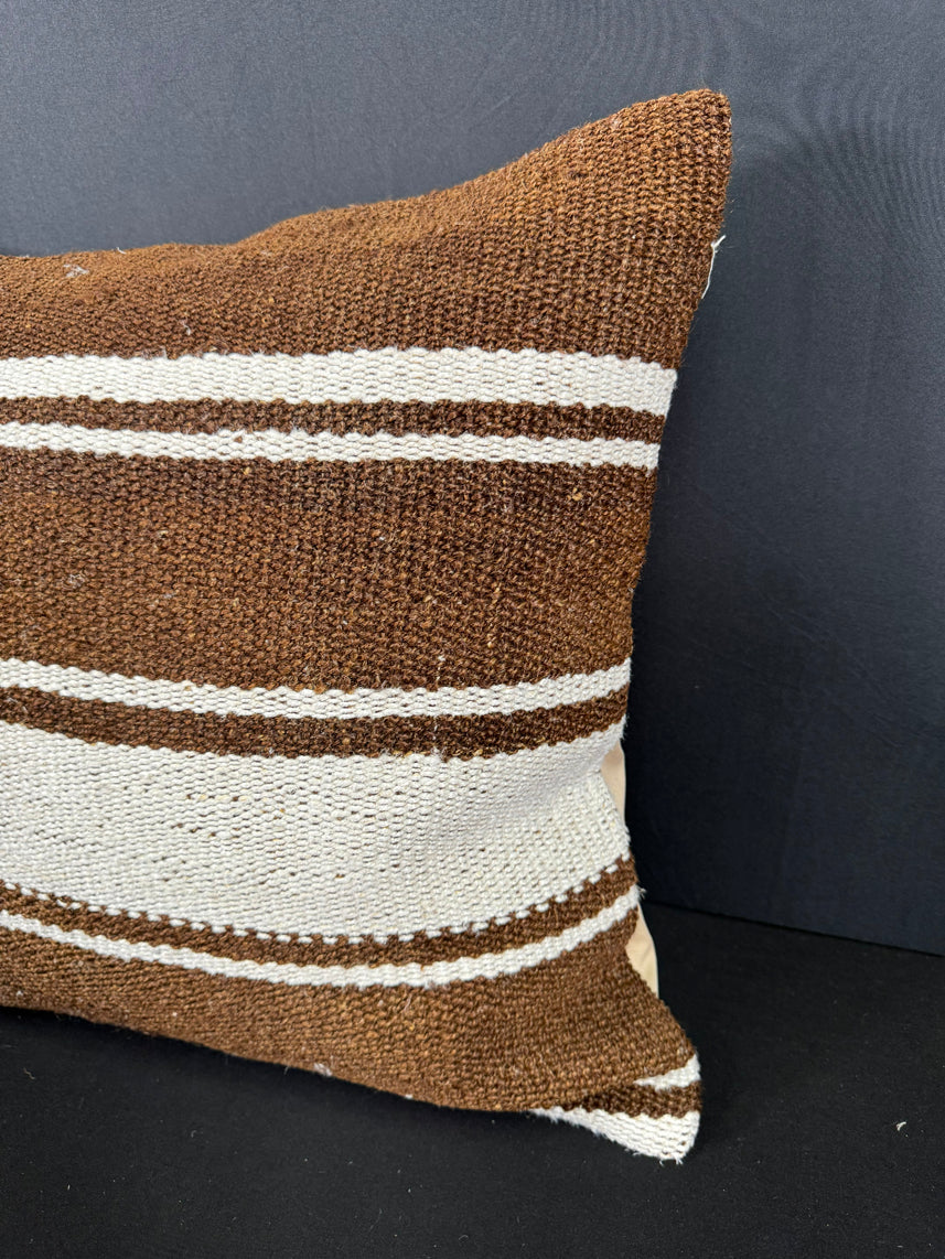 Turkish Hemp Pillow Cushion Natural Beige Brown Cushion Cover 20x20 #30648