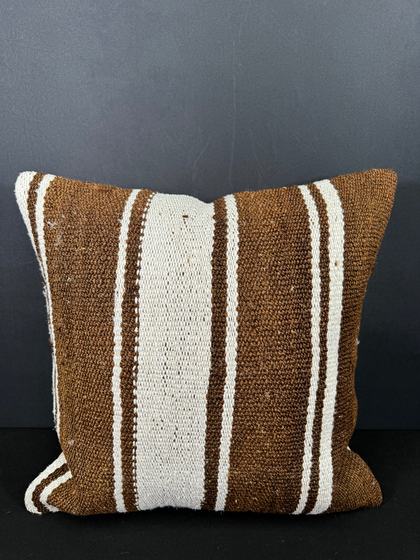 Turkish Hemp Pillow Cushion Natural Beige Brown Cushion Cover 20x20 #30648