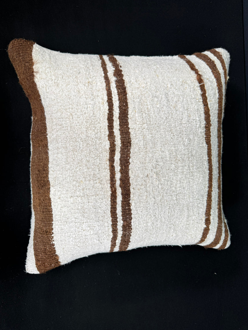 Turkish Hemp Pillow Cushion Natural Beige Brown Cushion Cover 20x20 #30527