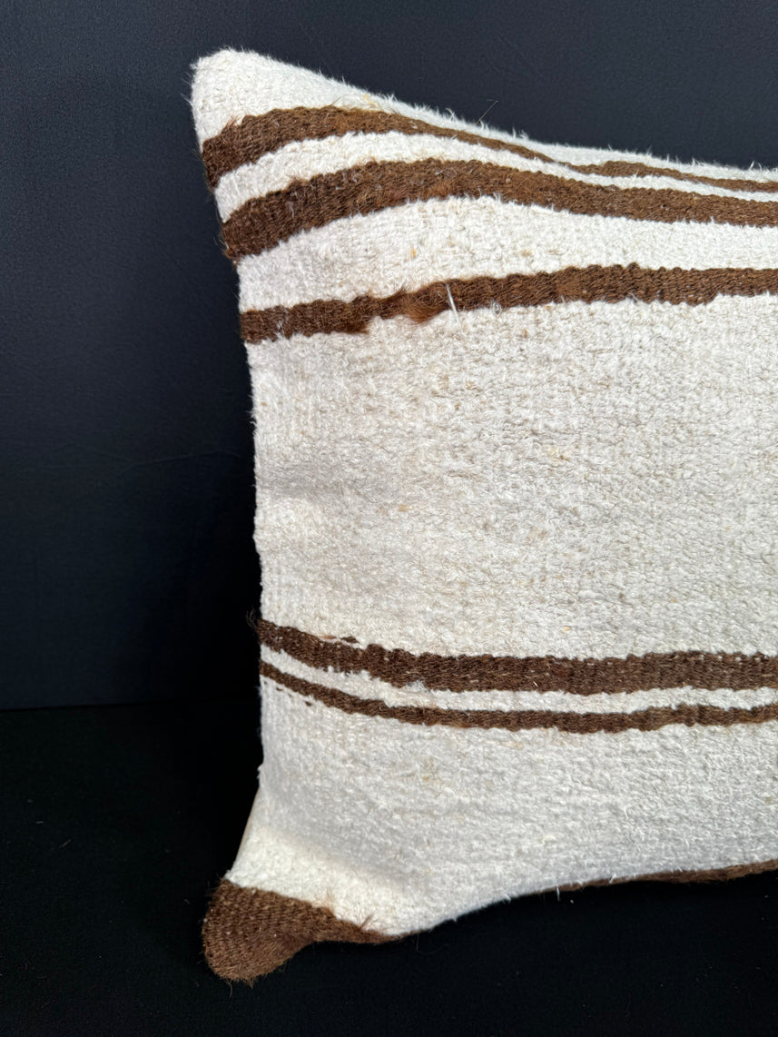 Turkish Hemp Pillow Cushion Natural Beige Brown Cushion Cover 20x20 #30527