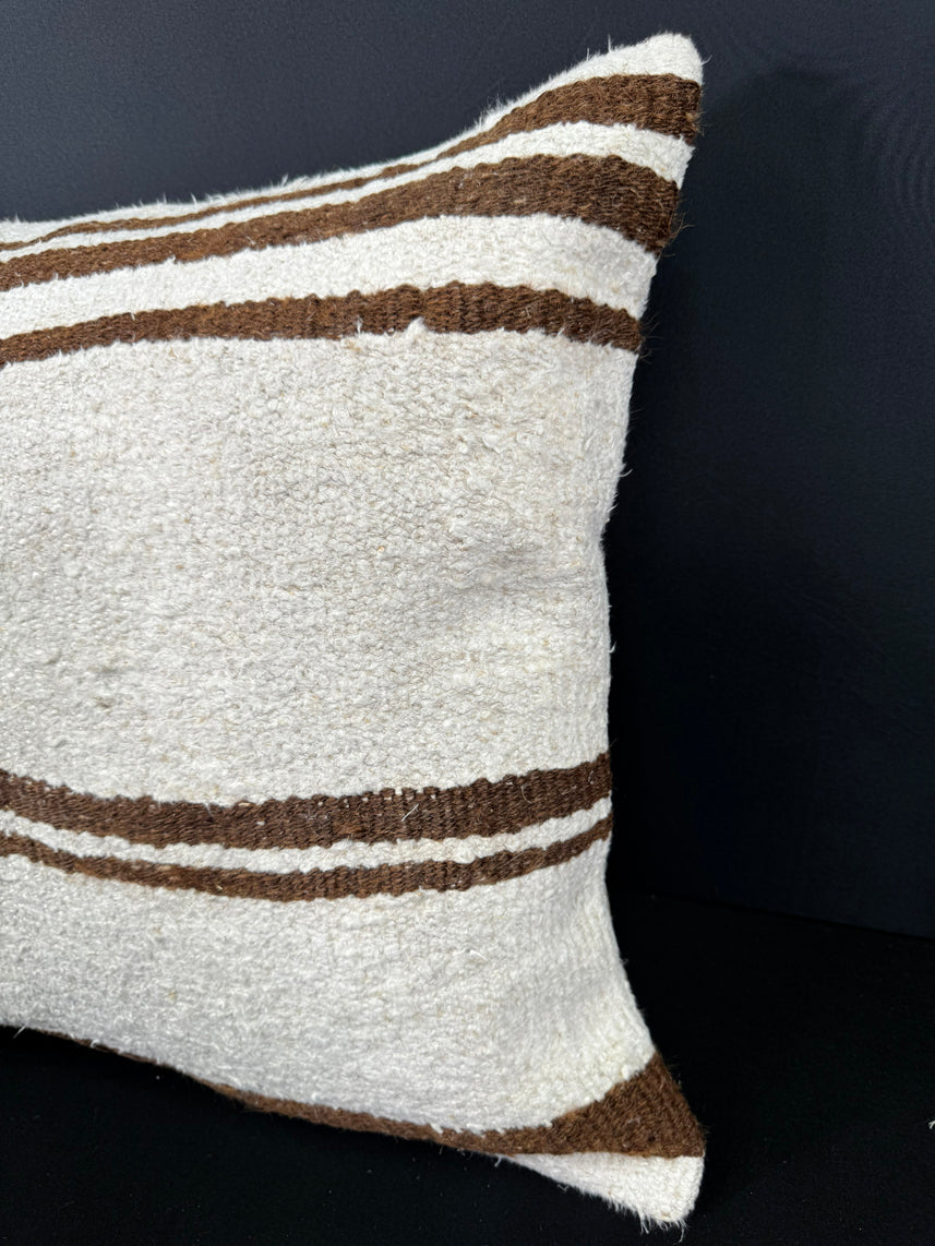 Turkish Hemp Pillow Cushion Natural Beige Brown Cushion Cover 20x20 #30527