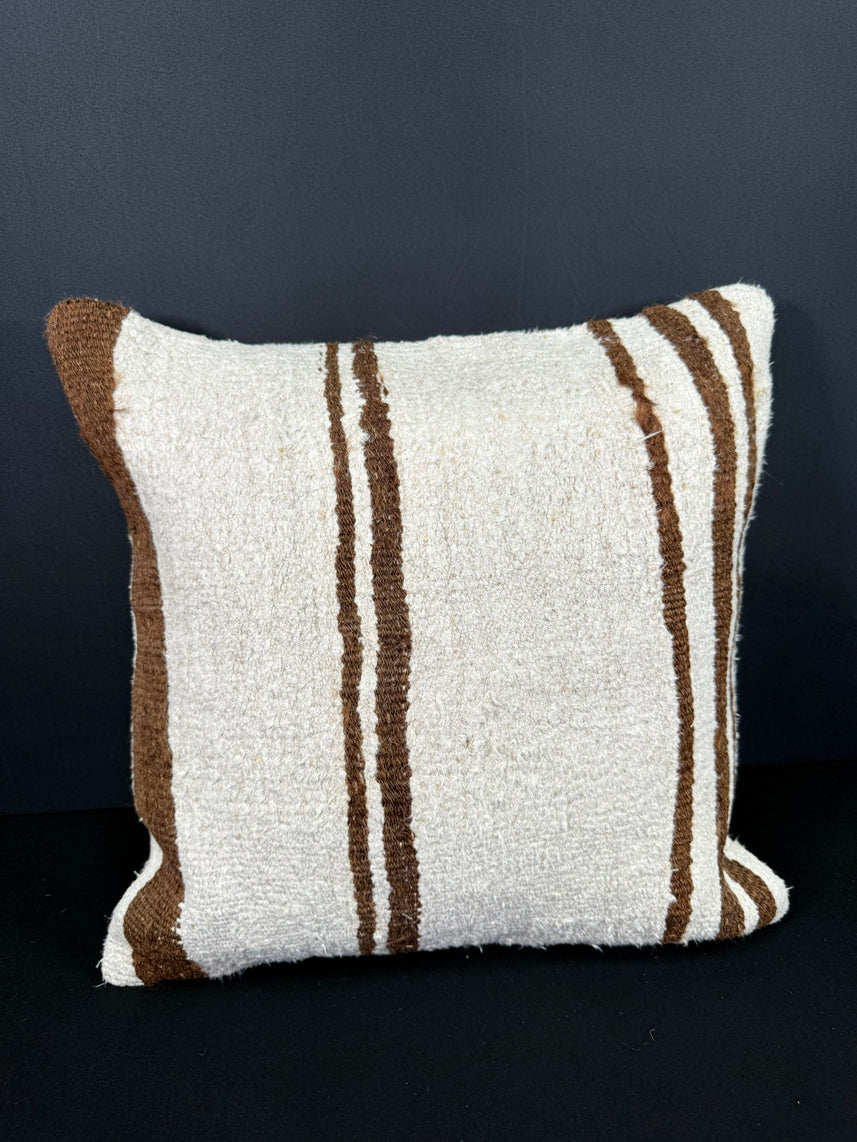 Turkish Hemp Pillow Cushion Natural Beige Brown Cushion Cover 20x20 #30527