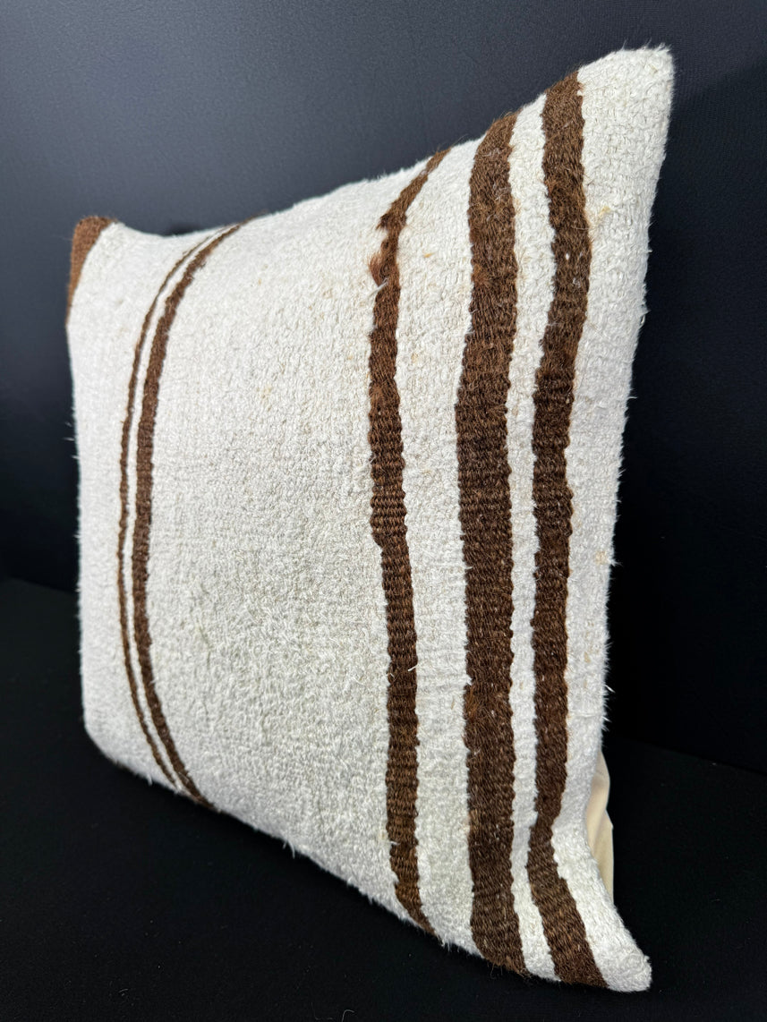 Turkish Hemp Pillow Cushion Natural Beige Brown Cushion Cover 20x20 #30527