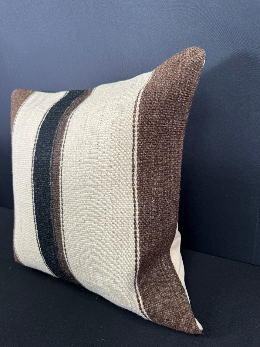 Turkish Hemp Pillow Cushion Natural Beige Brown Cushion Cover 20x20 #30528