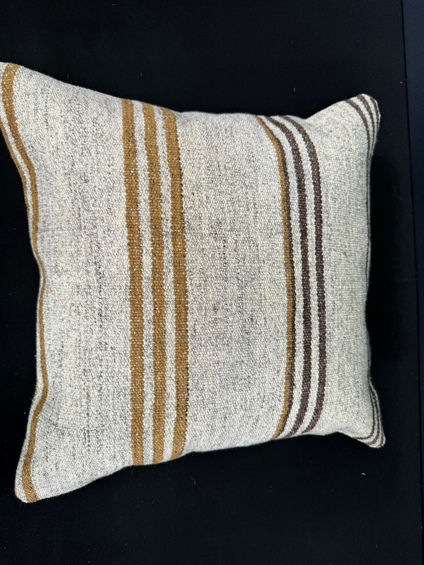 Turkish Hemp Pillow Cushion Natural Beige Brown Cushion Cover 20x20 #30650
