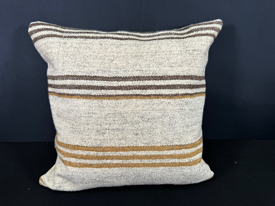 Turkish Hemp Pillow Cushion Natural Beige Brown Cushion Cover 20x20 #30650