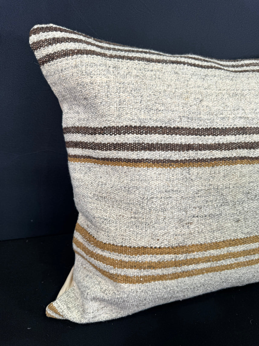 Turkish Hemp Pillow Cushion Natural Beige Brown Cushion Cover 20x20 #30650