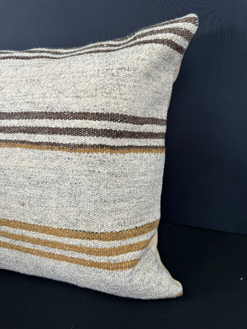 Turkish Hemp Pillow Cushion Natural Beige Brown Cushion Cover 20x20 #30650