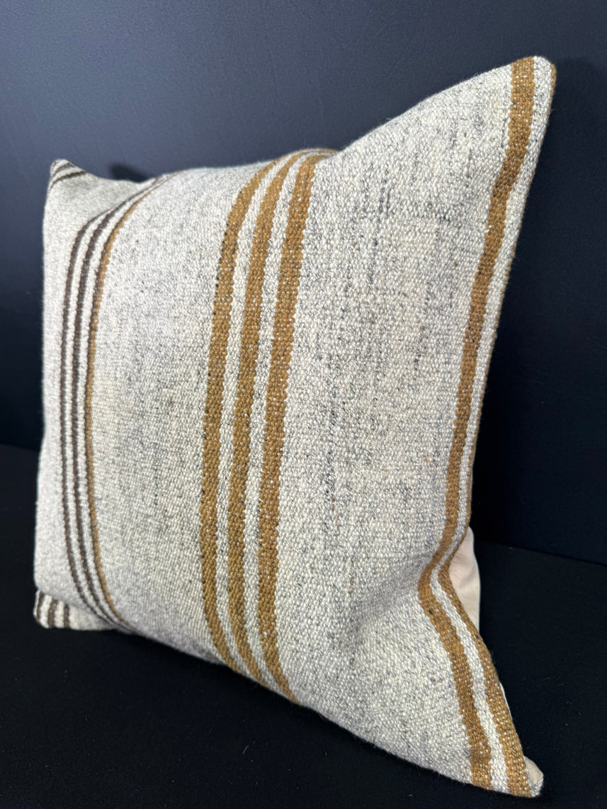 Turkish Hemp Pillow Cushion Natural Beige Brown Cushion Cover 20x20 #30650