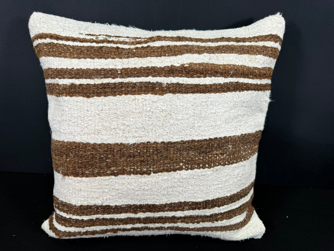 Turkish Hemp Pillow Cushion Natural Beige Brown Cushion Cover 20x20 #30529