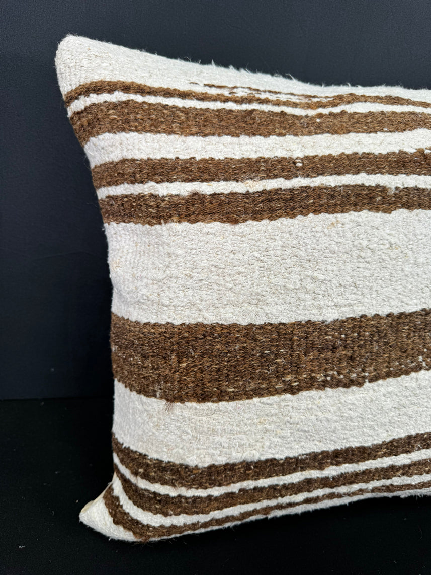 Turkish Hemp Pillow Cushion Natural Beige Brown Cushion Cover 20x20 #30529