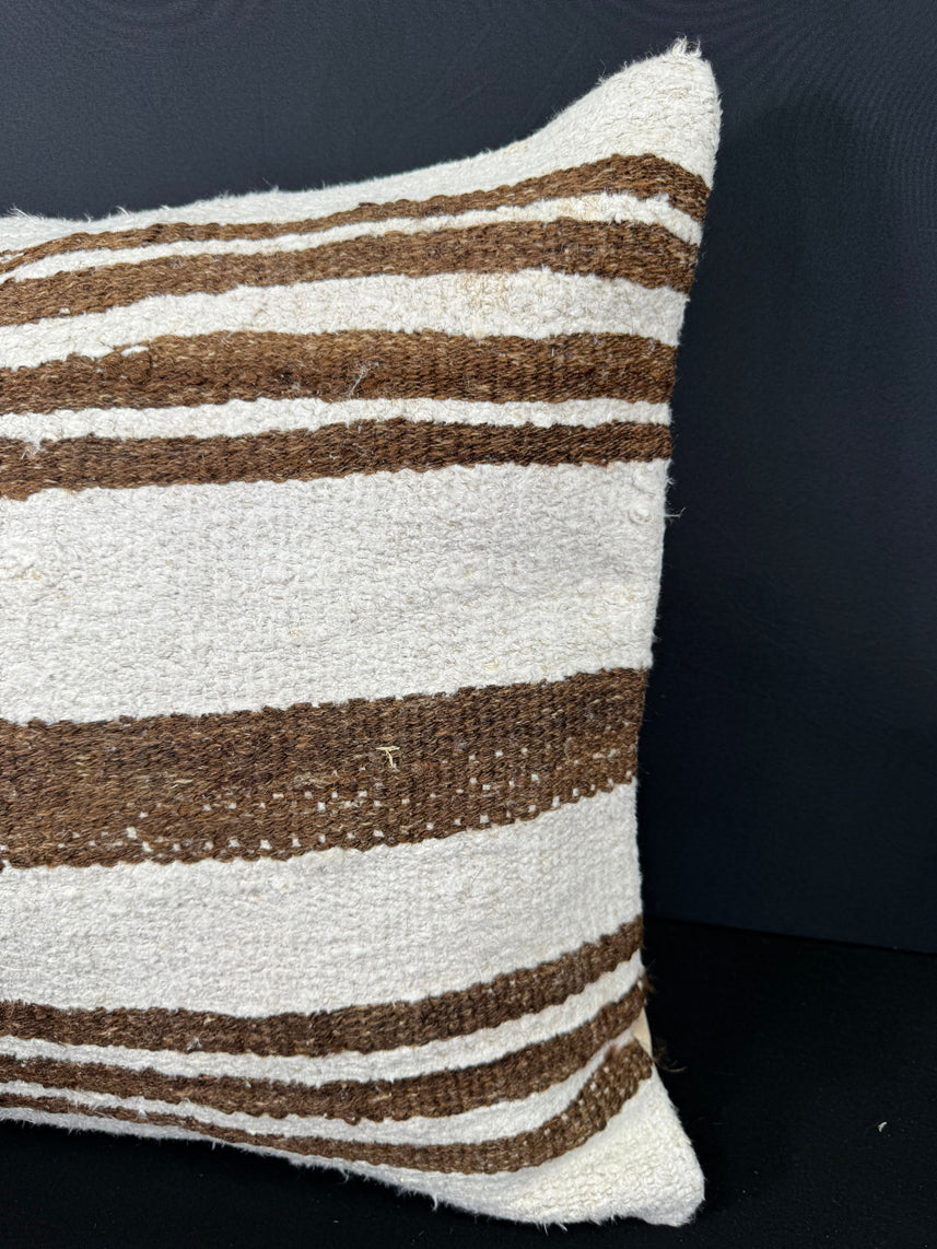 Turkish Hemp Pillow Cushion Natural Beige Brown Cushion Cover 20x20 #30529