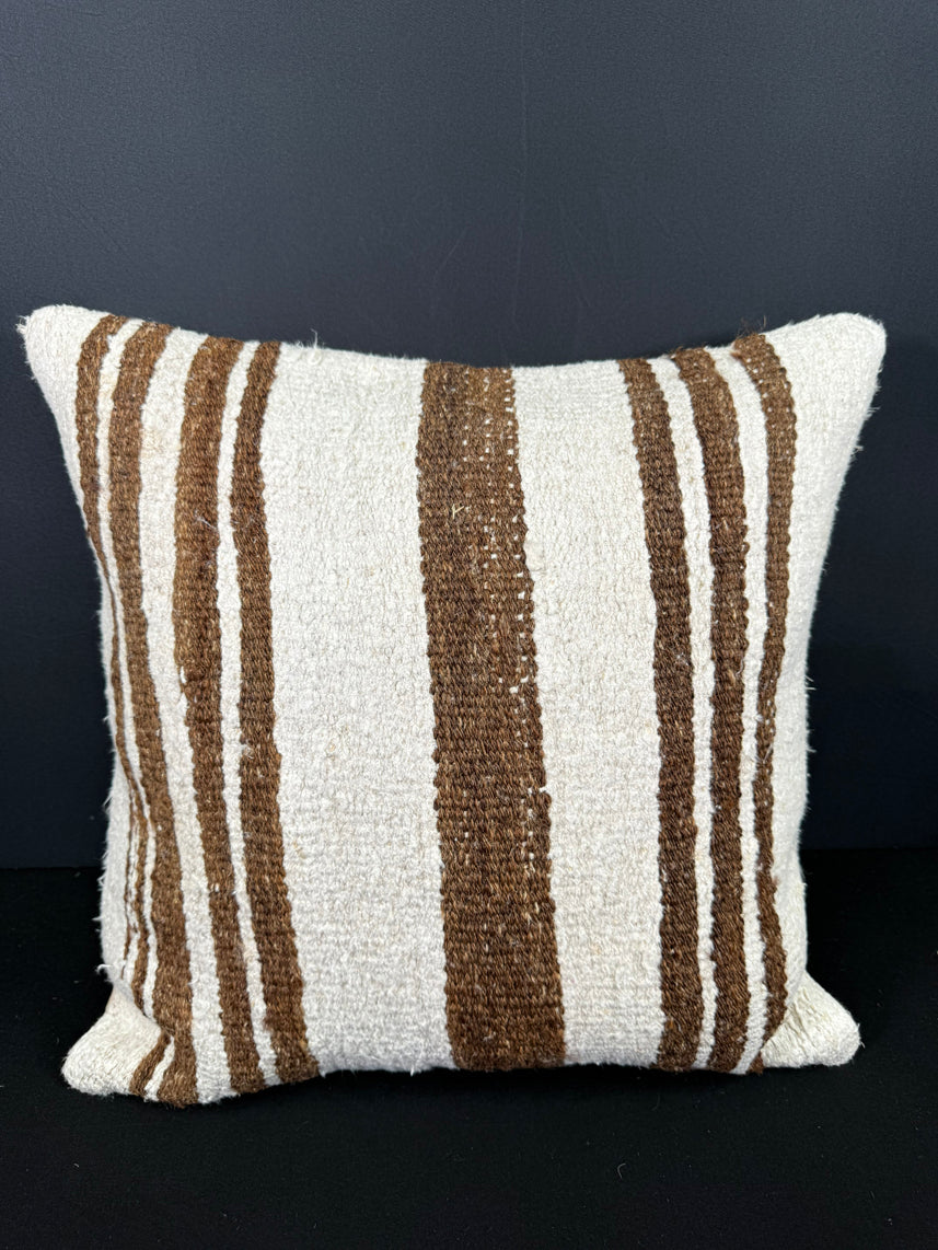 Turkish Hemp Pillow Cushion Natural Beige Brown Cushion Cover 20x20 #30529