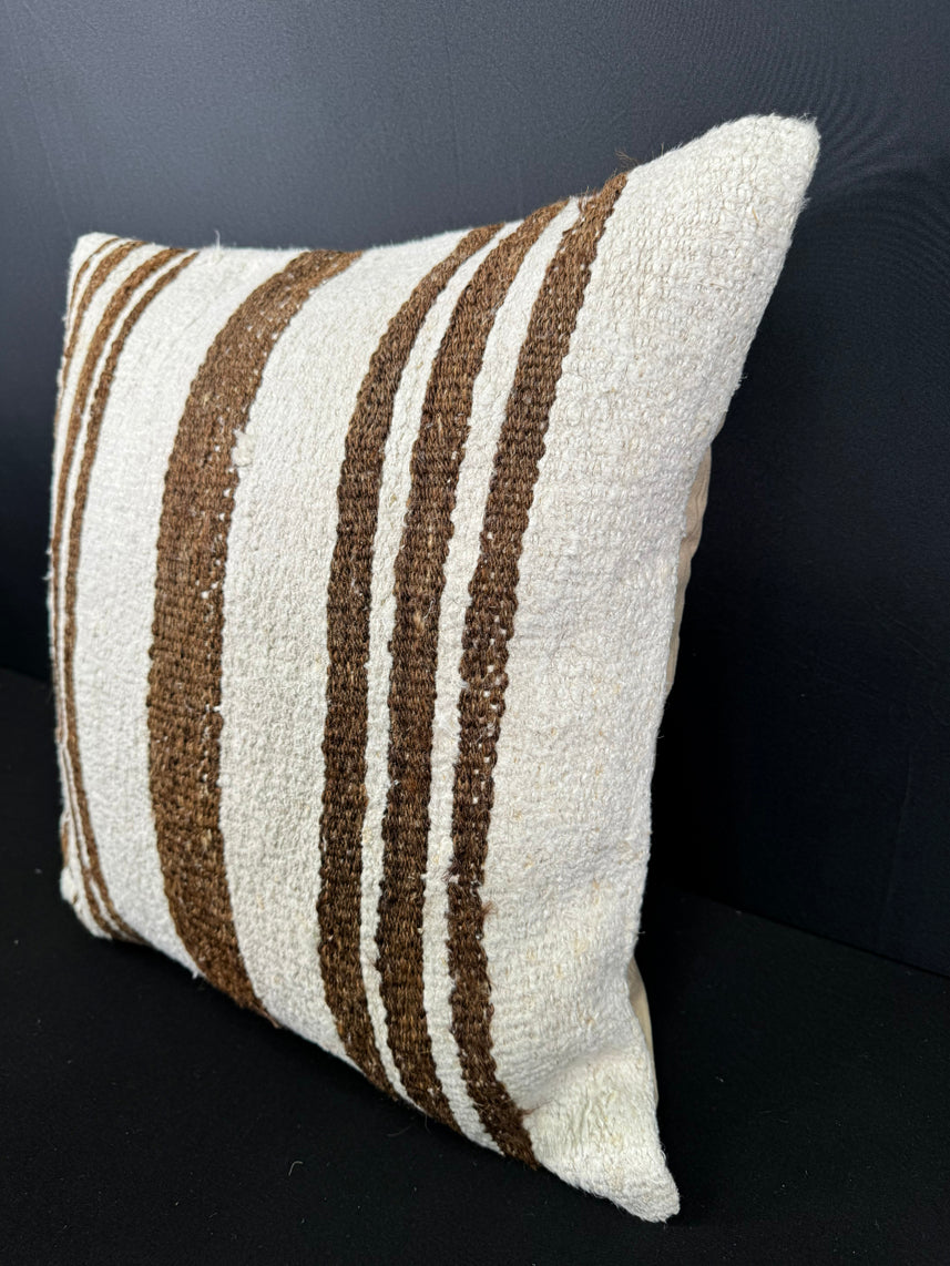 Turkish Hemp Pillow Cushion Natural Beige Brown Cushion Cover 20x20 #30529