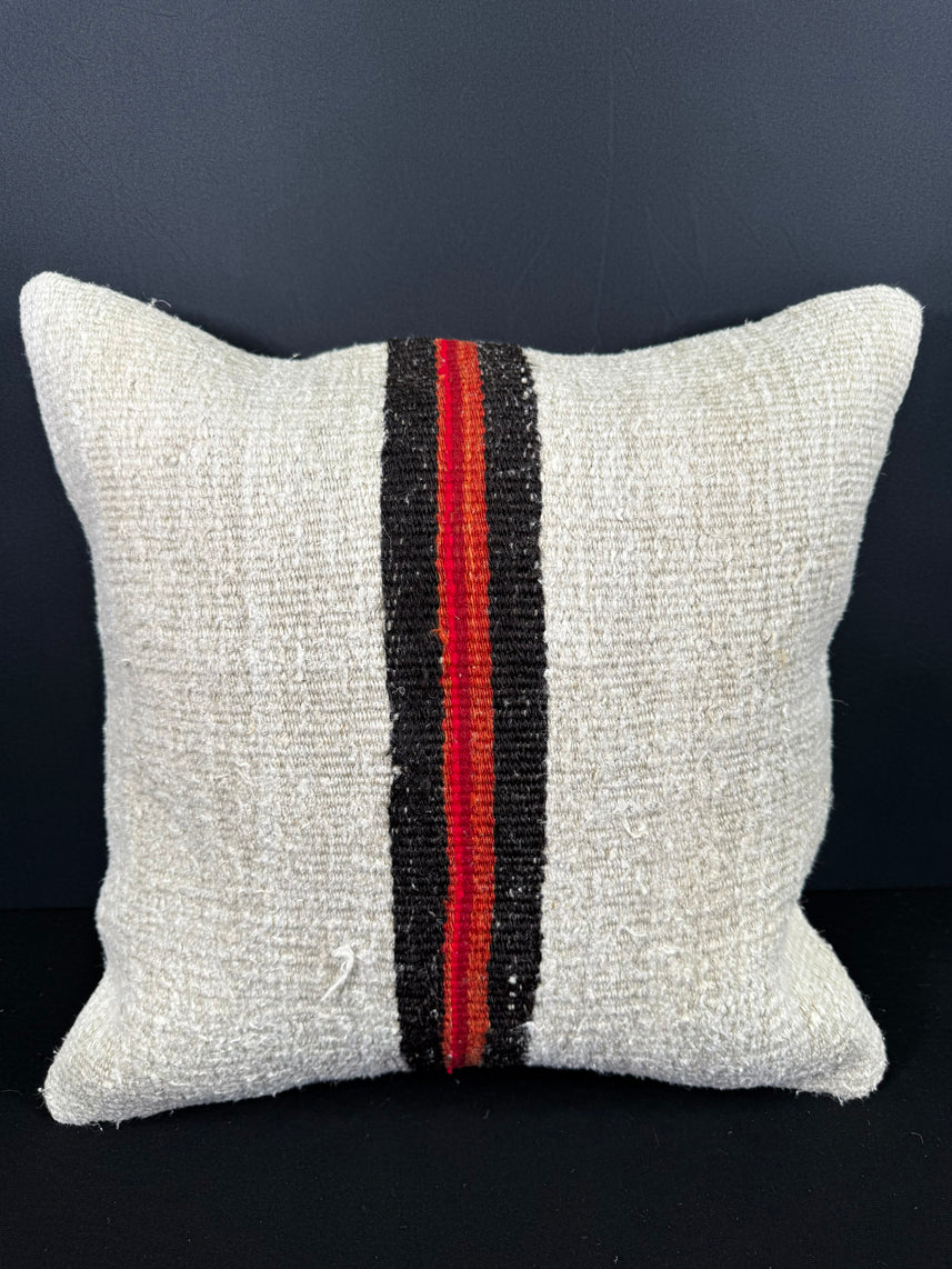 Turkish Hemp Pillow Cushion Natural Beige Black Cushion Cover 20x20 #30680