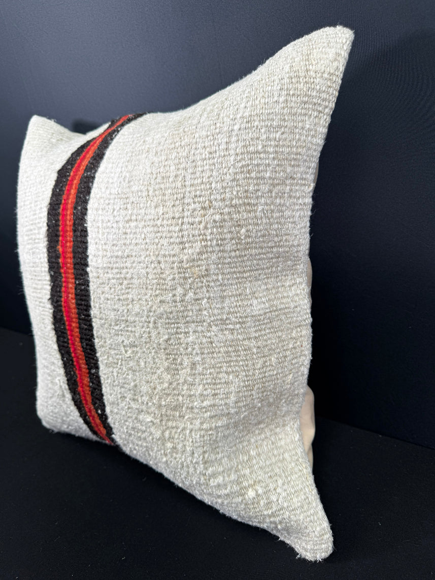 Turkish Hemp Pillow Cushion Natural Beige Black Cushion Cover 20x20 #30680
